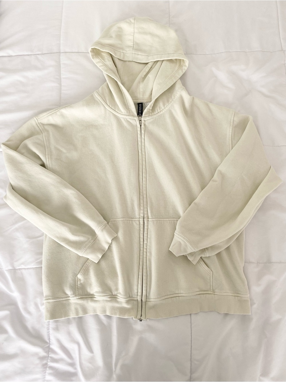 H&M Cream Full-Zip Hoodie with Hood